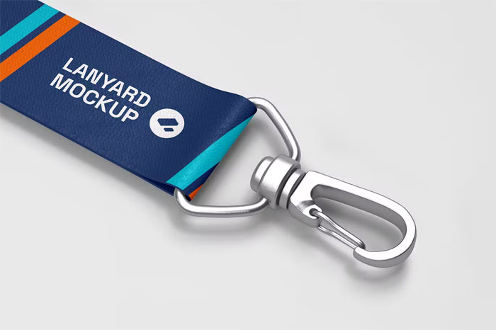 Short Lanyard ID Card Ribbon Mockup