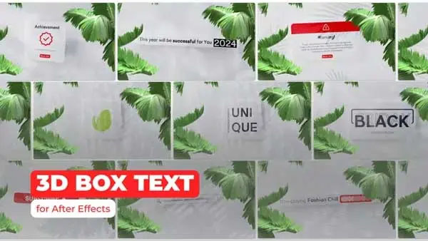 3D Box Text After Effects Template