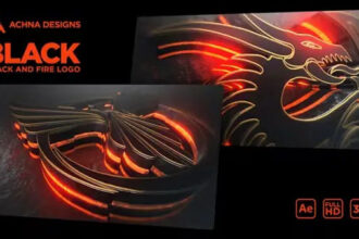 Black Epic and Fire Logo After Effects Template