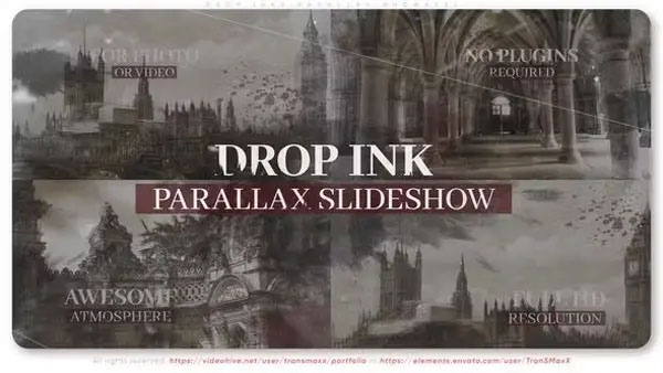 Drop Inks Parallax Showreel After Effects Template
