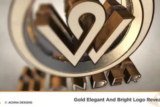 Gold Elegant and Bright Logo Reveal After Effects Template