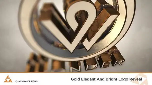 Gold Elegant and Bright Logo Reveal After Effects Template