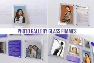 Photo Gallery Glass Frames After Effects Template