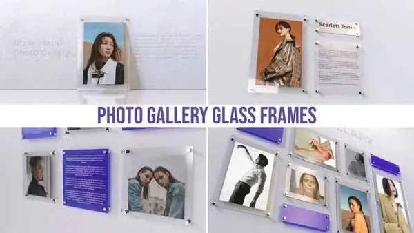 Photo Gallery Glass Frames After Effects Template