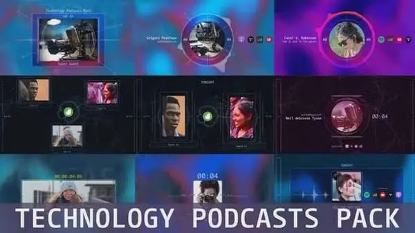 Technology Podcasts Pack After Effects Template