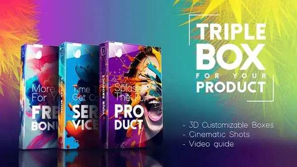 Triple Box Set for Digital Product After Effects Template