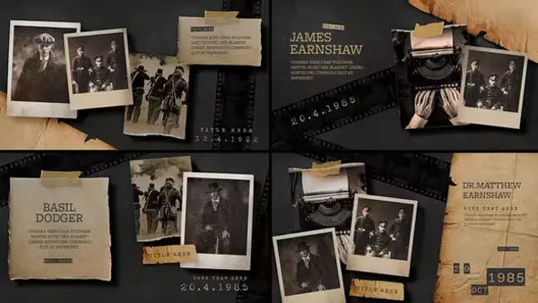 Vintage Documentary Slideshow After Effects Template